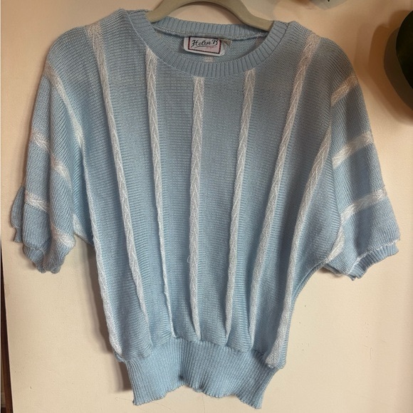 Vintage Blue and White knit top - Picture 3 of 8